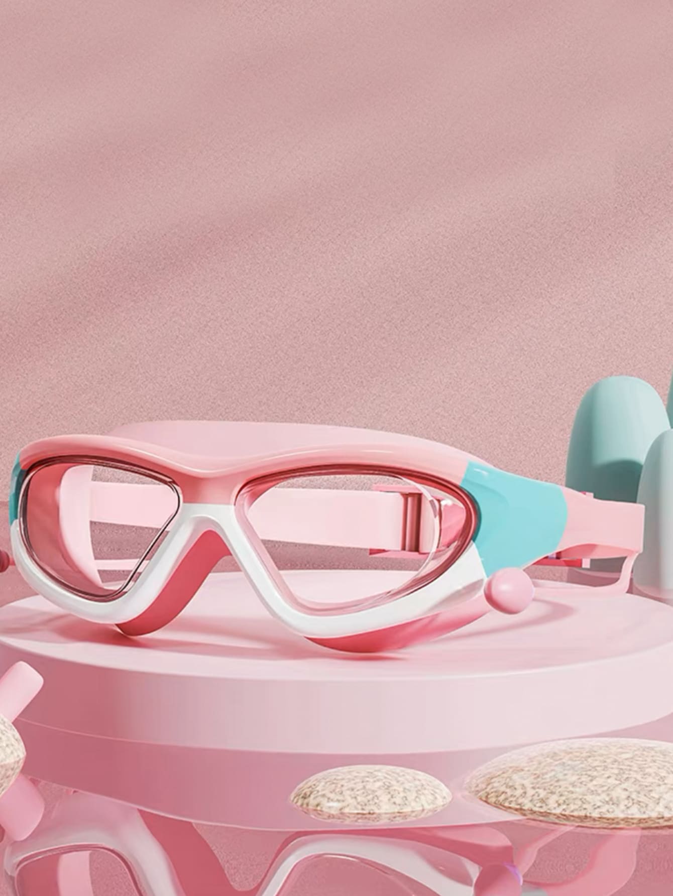 Goggles Swim - نظارات بإطار كبير للسباحة عالية الوضوح