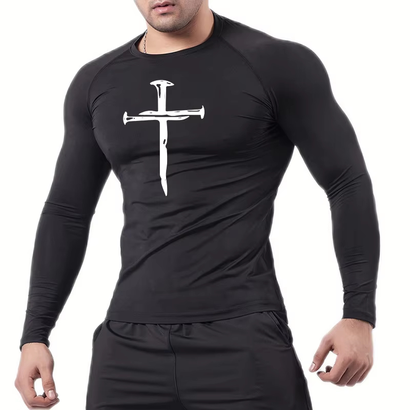 Rash Guard - قمصان رياضية مضغوطة للرجال بأكمام طويلة
