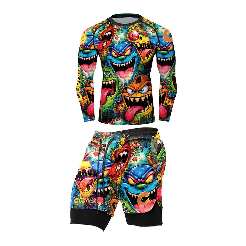 تيشيرت رجالي ضاغط بطبعة جرافيت - مراجعة Rash Guard وسعره