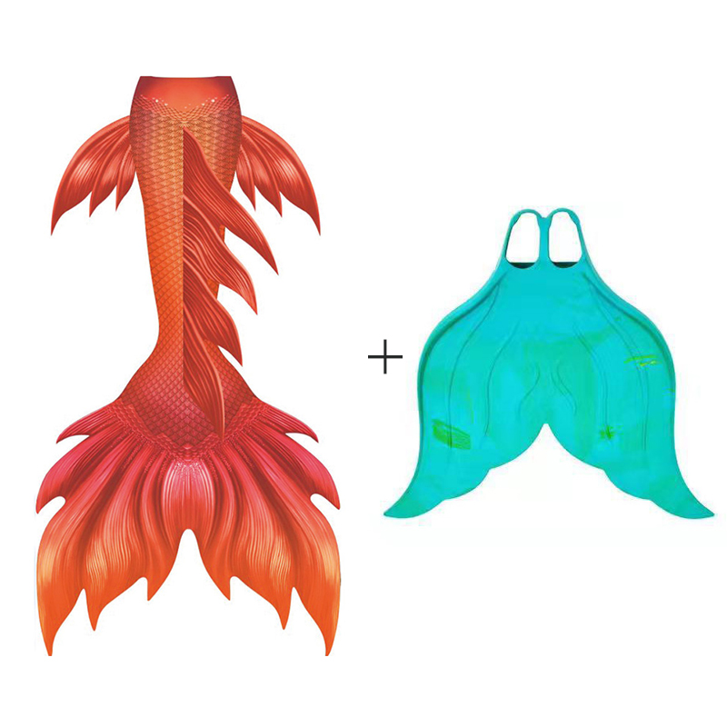 البرتقال حورية البحر الذيل جلو - مراجعة Swim Fins وسعره